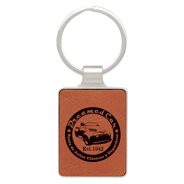 Leatherette Keychain – Rawhide with Chrome