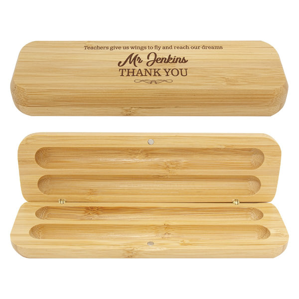 Bamboo Pen Box – Double
